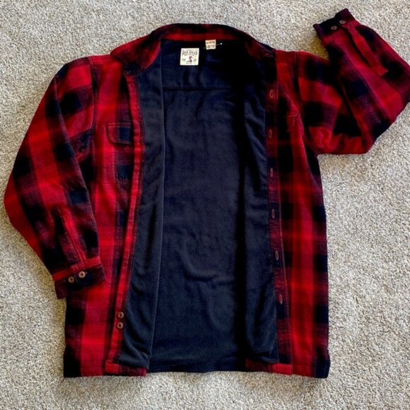 RedHead fleece-lined red & black plaid long sleeved jacket. Men’s size XL - Picture 6 of 13